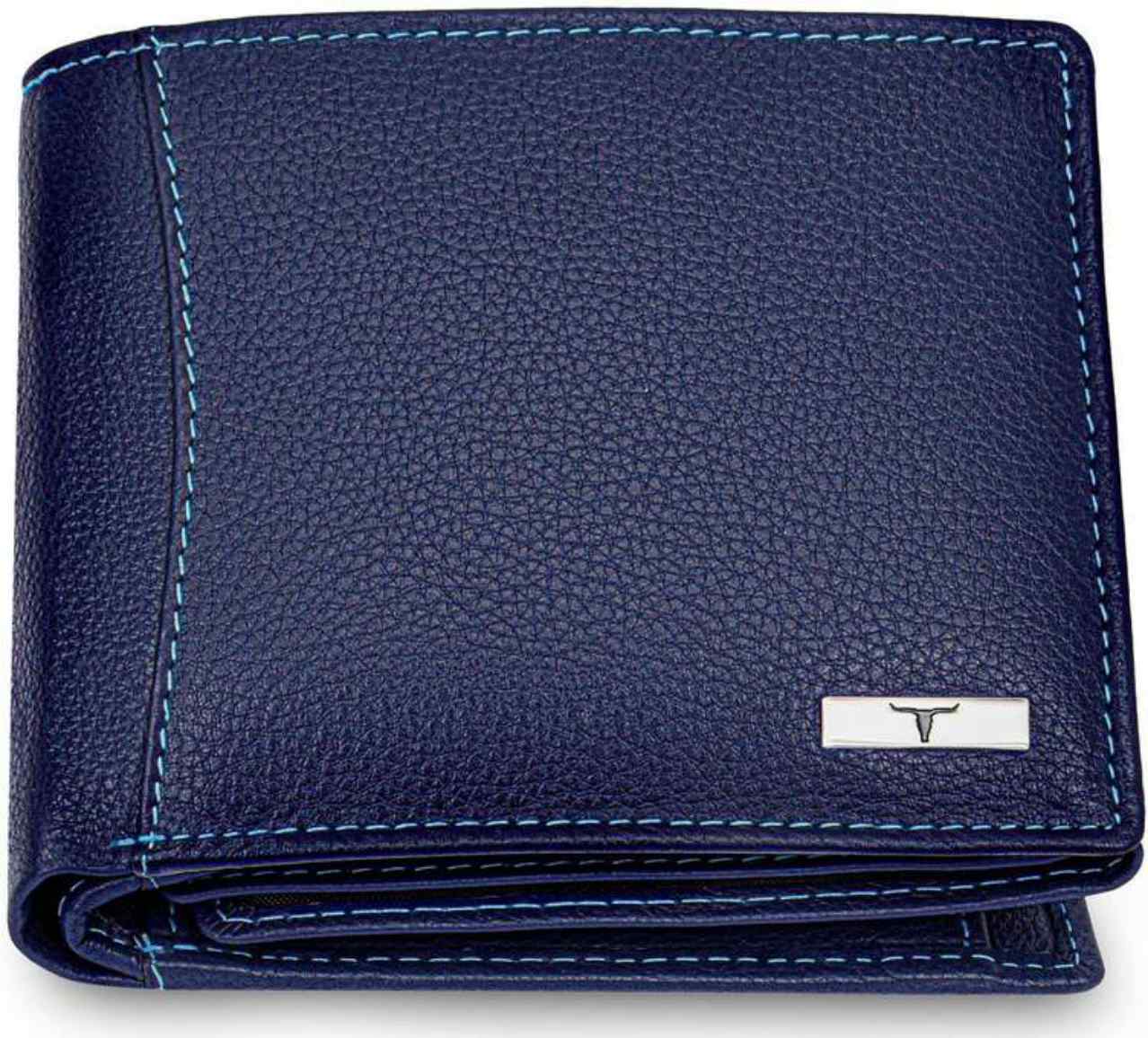 Handmade Blue Leather Wallet for Men