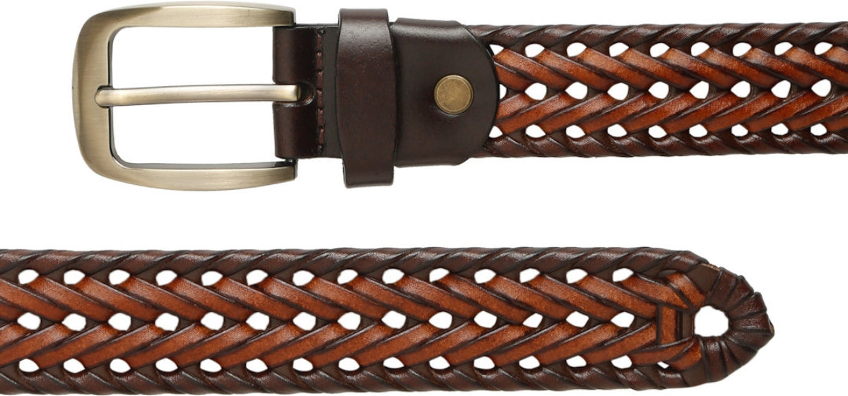 Handmade Genuine Leather Formal Belt for Men Brown