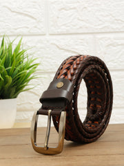 Handmade Genuine Leather Formal Belt for Men Brown