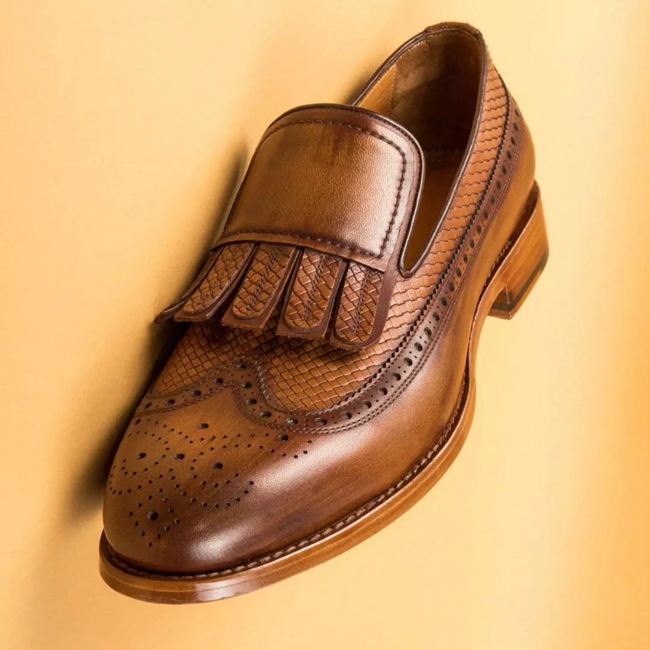 Handmade Shoe for Men Arthur Tan Burnished Loafer
