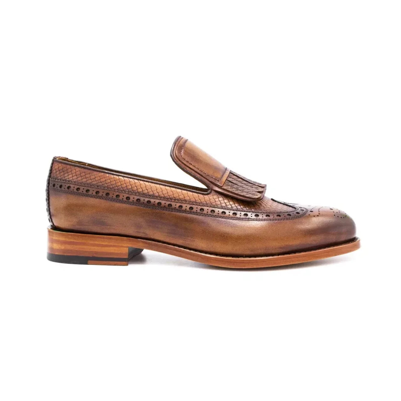Handmade Shoe for Men Arthur Tan Burnished Loafer