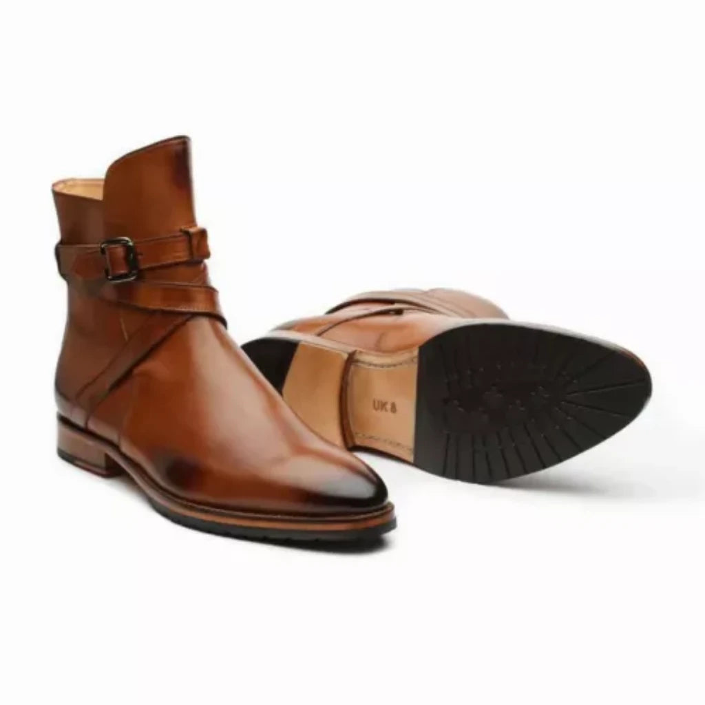 Totally Handmade Tan Jodhpur Boots For Mens