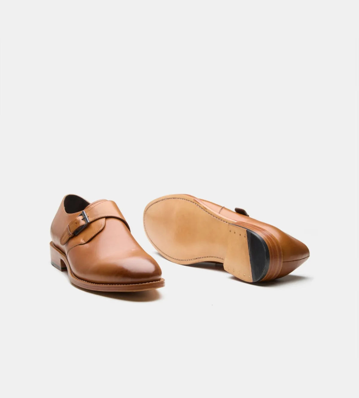 Handmade Tan  Single Monks Shoe
