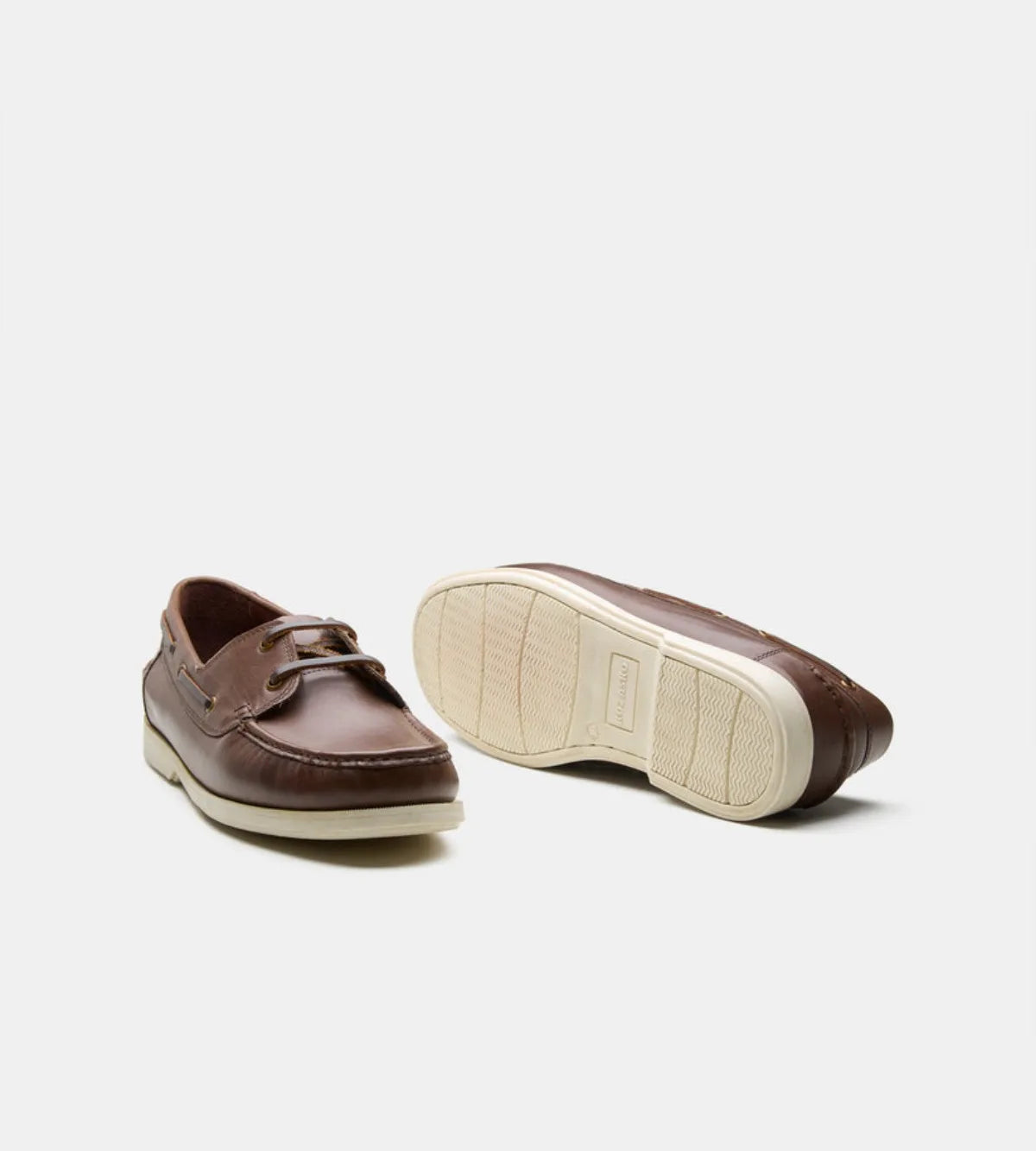 Handmade Brown Leather Boat  LaceUp Shoe