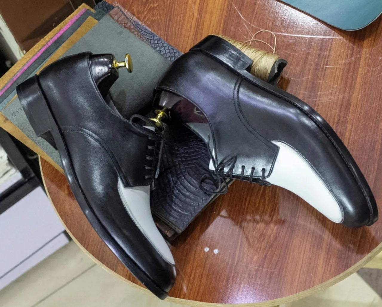 Handmade Derby Shoes For Men, Dress Formal Lace Shoe
