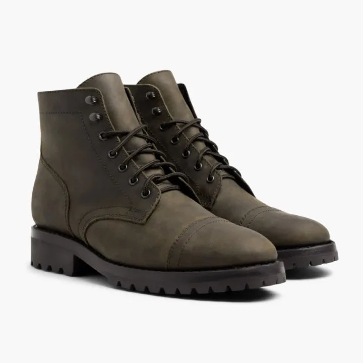RUGGED MATTE OLIVE WELT BOOTS