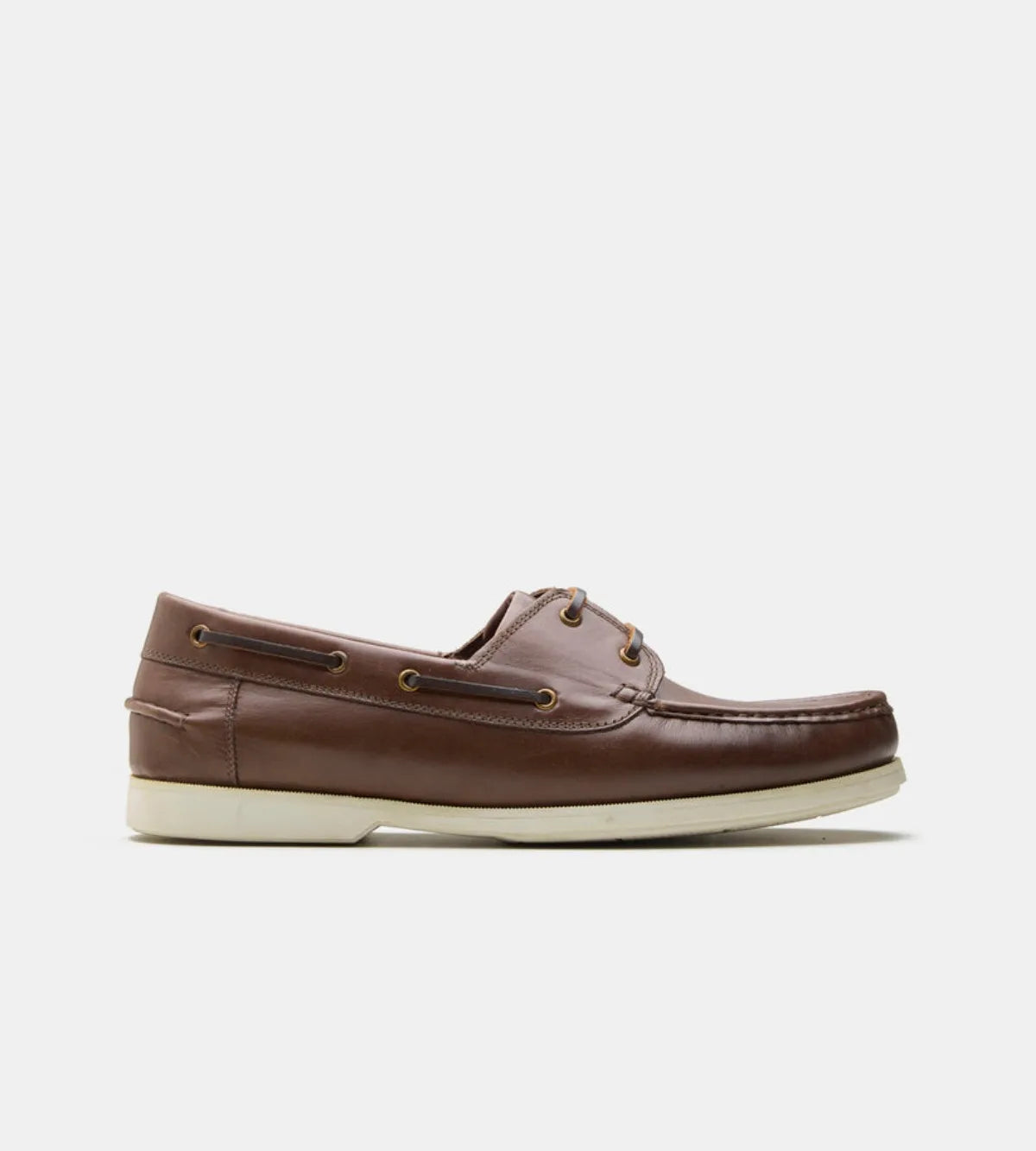 Handmade Brown Leather Boat  LaceUp Shoe