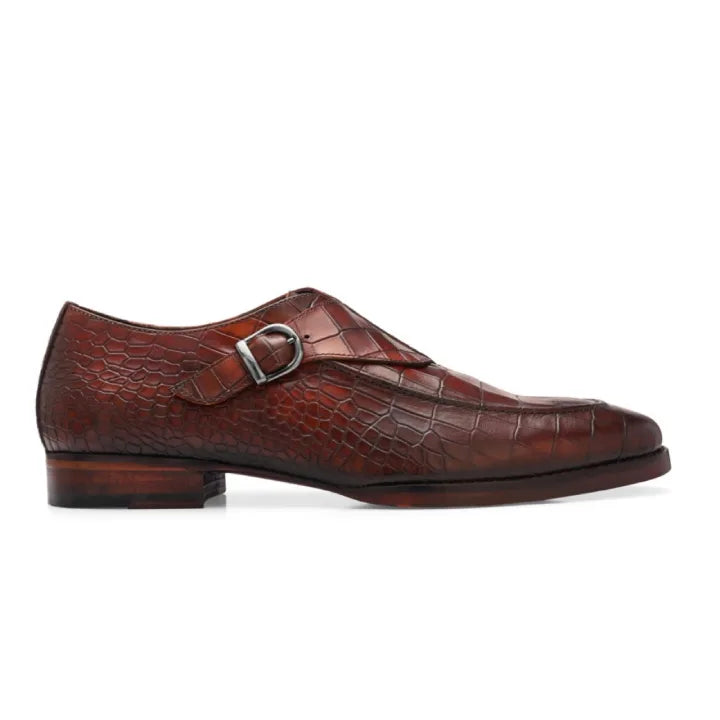 Handmade Brown Single  Monk Strap Shoe