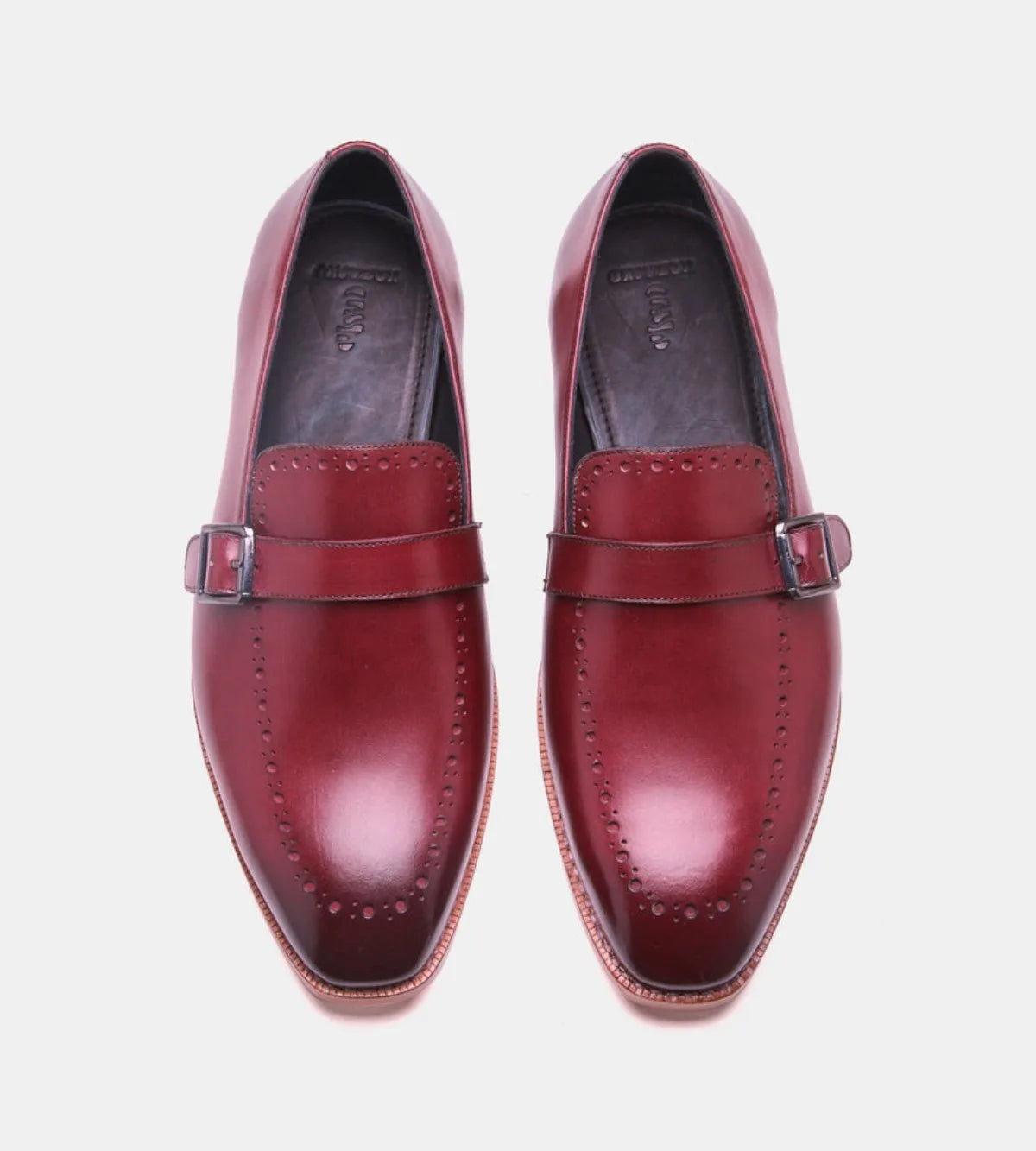 Handmade Burgundy Strap Loafer