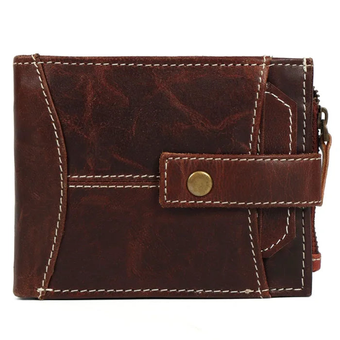 Premium 12.5×10 cm Brown Leather Wallet Durable and Sleek