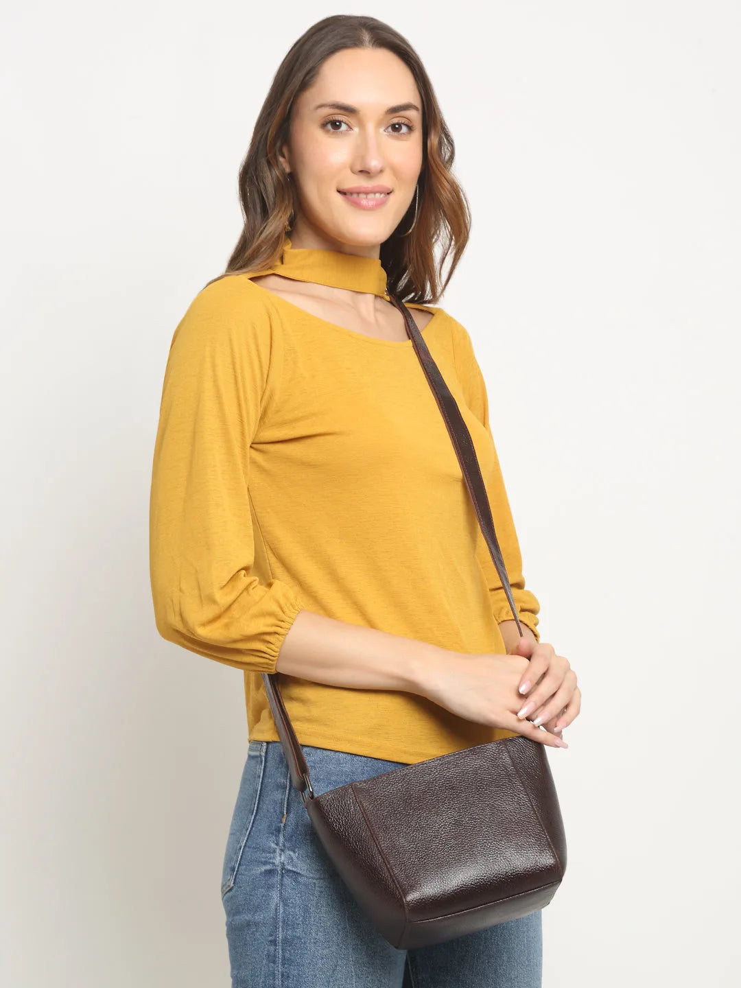 Women's Solid Brown Shoulder Handbag